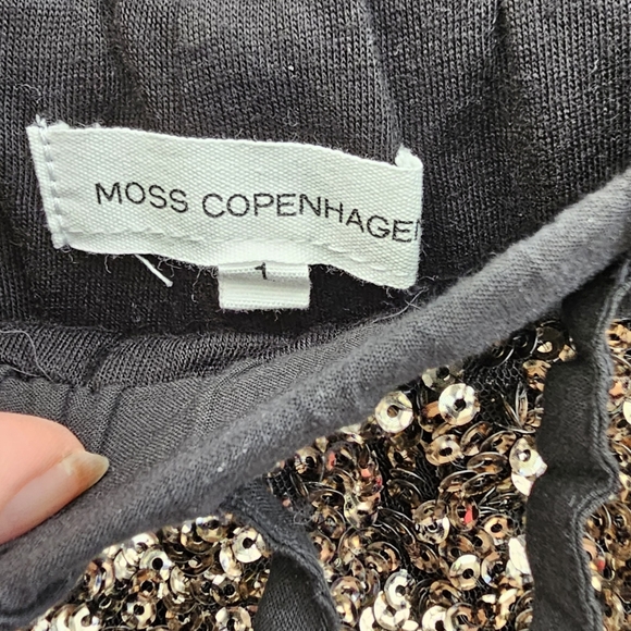 Moss Copenhagen Billie  Gold  Shimmer Sequim Trousers Size 6-8 - Picture 3 of 3